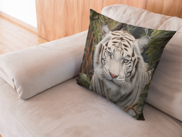 White Tiger Pillow, White Tiger Gift, Bedroom Decor, White Tiger Home Decore, Tiger Pillow, Tiger decor, Square Pillow - Image 10