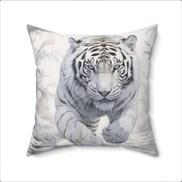 White Tiger Pillow, White Tiger Gift, Bedroom Decor, Tiger Home Decore, Tiger Pillow, Tiger decor, Square Pillow