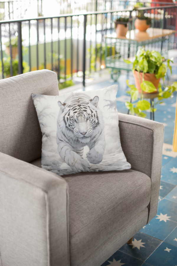 White Tiger Pillow, White Tiger Gift, Bedroom Decor, Tiger Home Decore, Tiger Pillow, Tiger decor, Square Pillow - Image 7