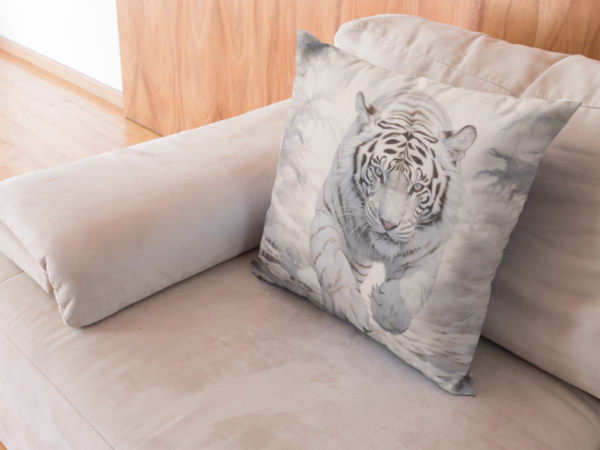 White Tiger Pillow, White Tiger Gift, Bedroom Decor, Tiger Home Decore, Tiger Pillow, Tiger decor, Square Pillow - Image 9